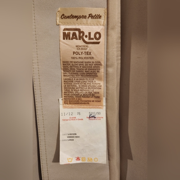 Beautiful Tailored Vintage White Trench Coat with Black Trim at Collar/Pocket - Picture 11 of 14